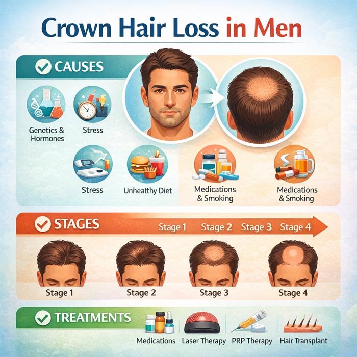 Crown Hair Loss Men